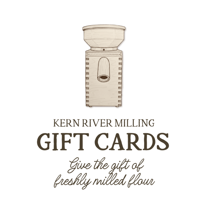 Kern River Milling gift card for purchasing premium whole wheat and other whole grain products.