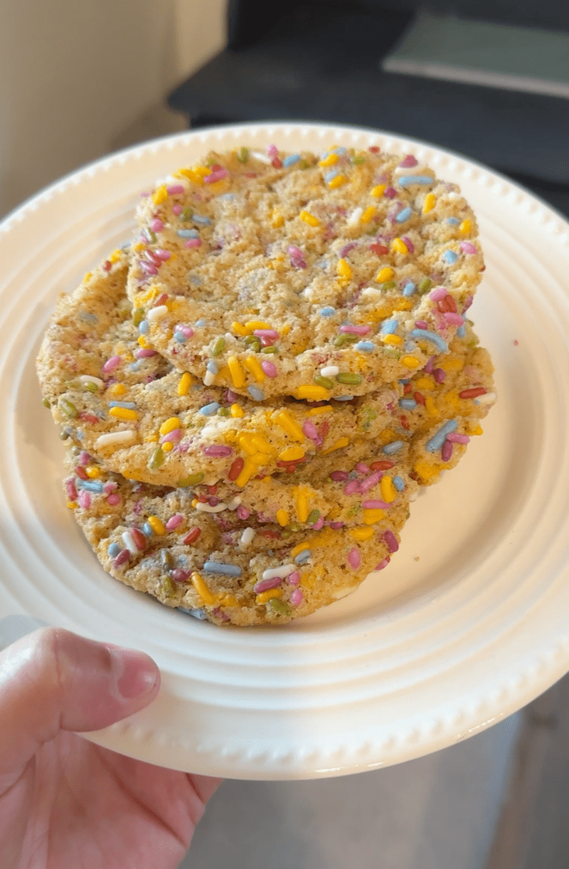 Sugar sprinkle cookies made with hard white and soft white flour