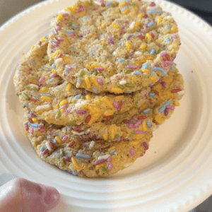 Sugar sprinkle cookies made with hard white and soft white flour