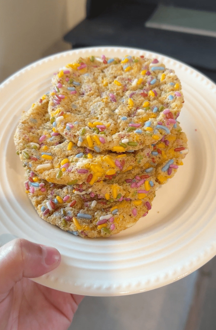 Sugar sprinkle cookies made with hard white and soft white flour