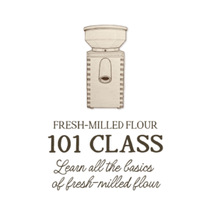 ntroductory baking class logo for learning whole grain milling and working with the best whole grains.