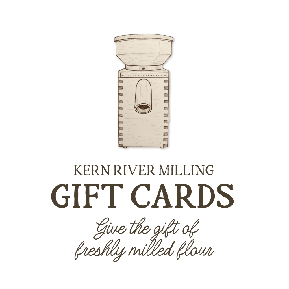 Kern River Milling gift card for purchasing premium whole wheat and other whole grain products.